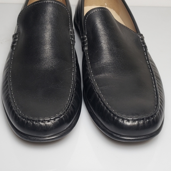 Ecco Men's Classic Moc Black Leather Slip On Loafer Driving Shoes Size 12EW - Picture 10 of 15